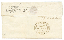 1827 CHANDERNAGORE POST OFFICE On Reveerse Of Entire Letter To AUGERDIPE. RARE. Superb. - Other & Unclassified