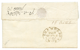 1827 CHANDERNAGORE POST OFFICE On Reveerse Of Entire Letter To AUGERDIPE. RARE. Superb. - Altri & Non Classificati