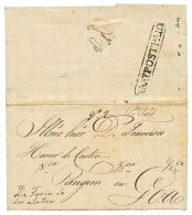 INDIA : 1812 Entire Letter From BOMBAY To PANGIM, GOA. Verso, Boxed BBAY POSTPAID. Superb. - Autres & Non Classés