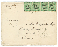 EGYPT - SUDAN : 1884 20p(x4) Canc. SOUAKIN On Envelope (double Rate) To ENGLAND. RARE. Vvf. - Other & Unclassified