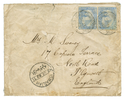 EGYPT : 1882 20p(x2) Canc. BRITISH ARMY POST OFFICE EGYPT On Envelope(fault) Via ISMAILA To ENGLAND. RARITY. F/Vf. - Autres & Non Classés