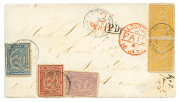 EGYPT ; 1875 5p + 10p+ 20p+ 2P(x2) Canc. CAIRO On Envelope (cleaned) To NEW YORK (USA). Rare Four Color Franking. TODD C - Altri & Non Classificati