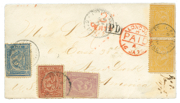 EGYPT ; 1875 5p + 10p+ 20p+ 2P(x2) Canc. CAIRO On Envelope (cleaned) To NEW YORK (USA). Rare Four Color Franking. TODD C - Otros & Sin Clasificación