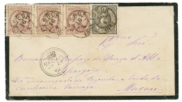 MACAO : 1882 PORTUGAL 5r + 25r(x3) Canc. LISBOA On Envelope To MACAO. Recto, Superb CROWN Cachet MACAO. RARE. Superb Qua - Altri & Non Classificati