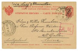 1915 P./Stat 4k Canc. SHANGHAI + "VIA SUEZ & MARSEILLES" + Red CENSOR Mark To SWITZERLAND. Vvf. - Autres & Non Classés
