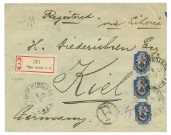 TSCHIFU - RUSSIAN P.O : 1911 10k(x2) Canc. TSCHIFU On REGISTERED Envelope Via SIBERIA To GERMANY. Vvf. - Altri & Non Classificati