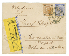 CHINA - AUSTRIAN P.O. : 1905 20h + 25h Canc. PEKING On REGISTERED Envelope To AUSTRIA. RARE. Superb. - Altri & Non Classificati