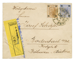 CHINA - AUSTRIAN P.O. : 1905 20h + 25h Canc. PEKING On REGISTERED Envelope To AUSTRIA. RARE. Superb. - Other & Unclassified