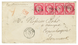 CHINA French P.O To DENMARK : 1874 FRANCE 80c(x4) Canc. GC 5104 + SHAN-HAI CHINE On Envelope (double Rate) To COPENHAGEN - Altri & Non Classificati