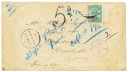 TONGA : 1893 Provisional 2 1/2d On 2d + "5d" Tax Marking + HAAPAI On Envelope To ENGLAND. Verso, TONGA + AUCKLAND. Scarc - Tonga (...-1970)