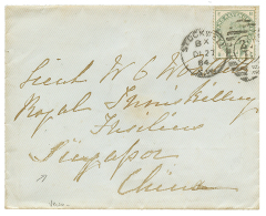 STRAITS SETTLEMENTS : 1884 GB 5d Green On Envelope To SINGAPORE. Verso, Superb Cds SINGAPORE/PAID In Red. Vvf. - Otros & Sin Clasificación