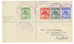 GILBERT & ELLICE - ATAFU : 1925 1/2d To 2 1/2d Canc. ATAFU ISLAND On REGISTERED Enveloppe Via FUNAFUTI To ENGLAND. S - Otros & Sin Clasificación