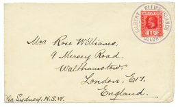 GILBERT & ELLICE - KURIA : 1 1/2d Canc. Rare Cachet P.O KURIA On Envelope To ENGLAND. Superb. - Other & Unclassified