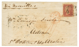 1864 GB 1d + Tax Marking On Cover To ADEN ARABIA. RARE. Verso, ADEN STR POINT. Vf. - Otros & Sin Clasificación