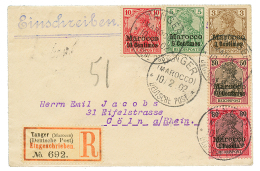 1902 3c+ 5c+ 10c+ 60c+ 1P Canc. TANGER On REGISTERED Envelope To GERMANY.Superb. - Otros & Sin Clasificación