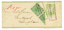 MOROCCO : 1894 BAVARIA P./Stat 3pf + GERMANY 5pf + Bisect Of 5pf(scarce) Canc. Boxed AUS WESTAFRIKA + Verso "MOGADOR 6.4 - Otros & Sin Clasificación