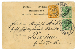 1899 GERMAN CHINA 5pfx2(1 Copy With Small Inperfection) + CHINA 1c Canc. TSINGTAU On Card To GERMANY. Vf. - Otros & Sin Clasificación