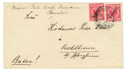 CAMEROONS - MARITIME : 1897 10pf(x2) Canc. Britisch Cachet PAQUEBOT LIVERPOOL + "MISSION. Ferd. ERNST, BONABERI" On Enve - Otros & Sin Clasificación