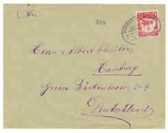 CAMEROONS - RAILWAYS : 1914 10pf Canc. BONABERI-NKONGSAMBA/BAHNPOST/Z.2 On Envelope To GERMANY. Vf. - Otros & Sin Clasificación