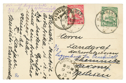 "SCHIRATI Via KISUMU & MOMBASA" : 1912 4h + 7 1/2h Canc. SCHIRATI + KISUMU EAP + MOMBASA EAP On Card To GERMANY. Vvf - Autres & Non Classés