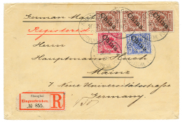 1898 10pf + 20pf + 50pf Strip Of 3 Canc. SHANGHAI On REGISTERED Envelope To GERMANY. Vvf. - Autres & Non Classés