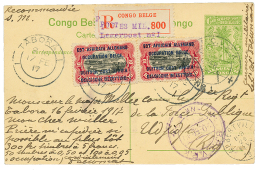 1917 P./Stat 5c + 10c(x2) Canc. BPCVPK N°1, Sent REGISTERED To UDJIJI. Rare(Sent As Military Mail No Postage Was Req - Other & Unclassified