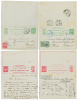 BELGIAN CONGO : 1894/96 Lot 5 POSTAL STATIONERY With Reply Used. - Other & Unclassified
