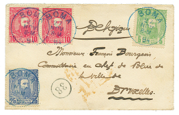 CONGO BELGE : 1894 5c + 10c(x2) + 25c Canc. BOMA On Envelope To BELGIUM. RARE. Superb. - Otros & Sin Clasificación