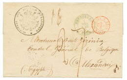 "BELGIQUE Pour L' EGYPTE" : 1850 BRUXELLES + "27" Tax Marking On Entire Letter To ALEXANDRIE (EGYPTE). Vvf. - Otros & Sin Clasificación