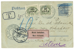 1904 GERMANY P./Stat 2pf Canc. FRIEDENAU + AUSTRIAN LEVANT 10p + 20p POSTAGE DUE Canc. SALONICH I. RARE. Vf. - Autres & Non Classés