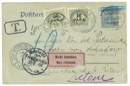 1904 GERMANY P./Stat 2pf Canc. FRIEDENAU + AUSTRIAN LEVANT 10p + 20p POSTAGE DUE Canc. SALONICH I. RARE. Vf. - Otros & Sin Clasificación