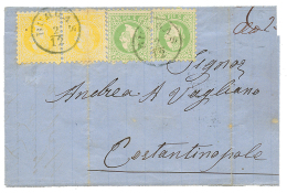 BURGAS : 1872 2s(x2) + 3s(x2) Canc. BURGAS On Cover Yo CONSTANTINOPLE. Crease On Stamp Of 2s. Vf. - Autres & Non Classés