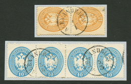 ALEXANDRIEN : Pair 15 SOLDI (perf. 14) + 10 SOLDI (perf. 14) Strip Of 4. Vvf. - Otros & Sin Clasificación