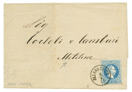 1874 10 SOLDI Canc. ALEXANDRIEN On Entire Letter To METELINE(GRECE). Superb. - Autres & Non Classés