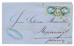 1870 Pair 10 SOLDI Canc. ALEXANDRIA On Entire Letter To SWITZERLAND. Vvf. - Other & Unclassified