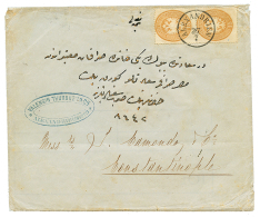 Pair 15 SOLDI (Perf. 14) Canc. ALEXANDRIEN On Envelope To CONSTANTINOPLE. FERCHENBAUER = 1500€. Superb. - Altri & Non Classificati