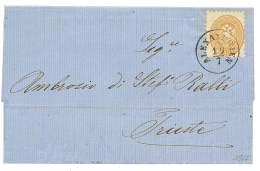1867 15 SOLDI (Perf. 9 1/2) Canc. ALEXANDRIEN On Entire Letter To TRIESTE. Superb. - Autres & Non Classés