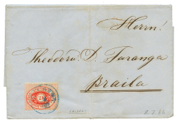 DDSG : 1866 17kr Red (with Variety) Canc. CALAFAT On Entire Letter To BRAILA. Vf. - Otros & Sin Clasificación