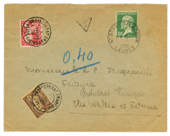 FUTUNA : 1933 FRANCE 30c PASTEUR Obl. Sur Enveloppe Pour FUTUNA Taxée à L'arrivée Avec TAXES WALLIS - Altri & Non Classificati