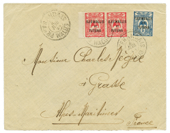 WALLIS : 1924 5c+ 10c(x2) Obl. PRat FRANCAIS WALLIS Sur Enveloppe Pour La FRANCE. TTB. - Other & Unclassified