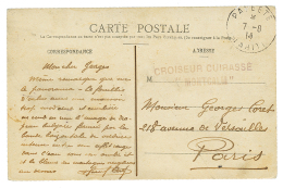 1914 CROISEUR CUIRASSE MONTCALM + PAPEETE TAHITI Sur Carte Pour PARIS. Superbe. - Other & Unclassified