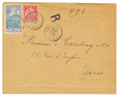 1913 TAHITI 10c Groupe + OCEANIE 25c Obl. PAPETE Sur Env. RECOMMANDEE Pour PARIS. TTB. - Otros & Sin Clasificación