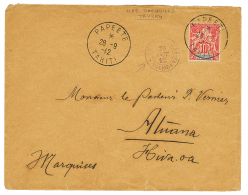 ILES MARQUISES : 1912 10c Obl. PAPEETE + Cachet Rare ILES MARQUISES TAHUKO Sur Env. Pour ATUANA. TB. - Autres & Non Classés