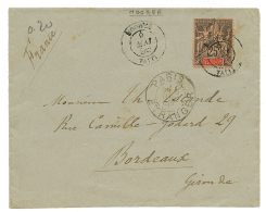 "MOOREA" : 1896 25c Obl. MOOREA TAITI Sur Enveloppe Pour La FRANCE. Bureau Rare. TB. - Autres & Non Classés