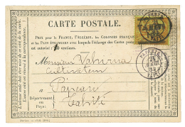 1884 Provisoire 10 S/ 20c(n°5) Obl. PAPETE TAITI Sur CARTE PRECURSEUR Pour PAPEARI. RARE. TTB. - Other & Unclassified