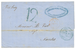 1862 Taxe 12 De Fabrication Locale Sur Lettre De ST DENIS Pour La FRANCE. TB. - Altri & Non Classificati