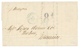 1873 ETAB FR. INDES PAQ FR O + Taxe "8d" Sur Lettre Avec Texte De PONDICHERY Pour MAURICE. TB. - Altri & Non Classificati