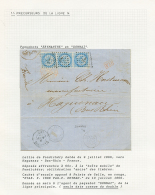 1866 AIGLE 20c(x3) Obl. ANCRE + ETAB F.INDE PAQ F ERYMAN (faible) + Cachet Du Paquebot DONNAI Au Verso D'une Lettre De P - Other & Unclassified