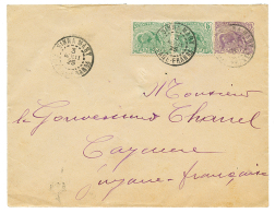 "SINNA MARY" 1925 Entier Postal 15c (rare)+ 5c(x2) Obl. SINNA MARY Pour CAYENNE. TTB. - Other & Unclassified