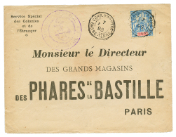 1898 15c Obl. CORR. D'ARMES BASSE-TERRE Sur Enveloppe Pour PARIS. RARE. Superbe. - Otros & Sin Clasificación